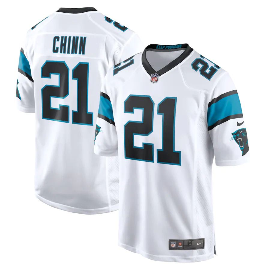 Men Carolina Panthers 21 Jeremy Chinn Nike White Game Player NFL Jersey